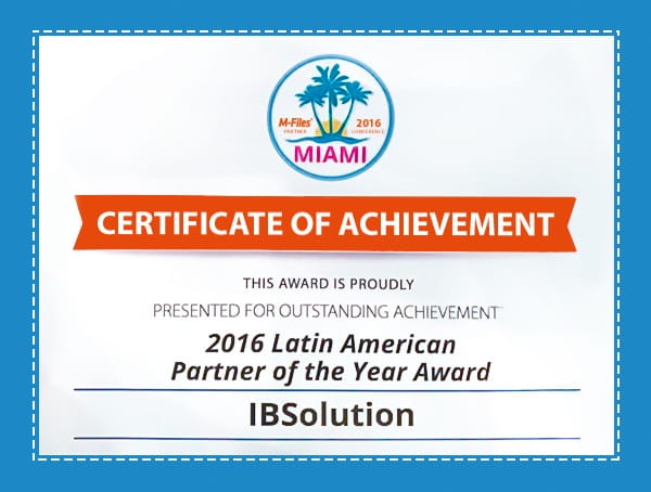 IBSolution ganha “Partner Of The Year – 2016 Latin American”